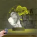 Kalp Gül Sevgiliye Hediye Fotoğraflı 3D Lamba - Masa Gece Lambası