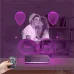 Kalp Balon Sevgiliye Hediye Fotoğraflı 3D Lamba - Masa Gece Lambası