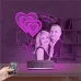 Kalp Sevgiliye Hediye Fotoğraflı 3D Lamba - Masa Gece Lambası