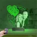 Kalp Sevgiliye Hediye Fotoğraflı 3D Lamba - Masa Gece Lambası