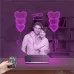 Kalp Sevgiliye Hediye Fotoğraflı 3D Lamba - Masa Gece Lambası