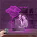 Kalp Sevgiliye Hediye Fotoğraflı 3D Lamba - Masa Gece Lambası