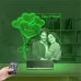 Kalp Sevgiliye Hediye Fotoğraflı 3D Lamba - Masa Gece Lambası