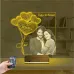 Kalp Sevgiliye Hediye Fotoğraflı 3D Lamba - Masa Gece Lambası