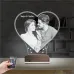 Kalp Sevgiliye Hediye Fotoğraflı 3D Lamba - Masa Gece Lambası