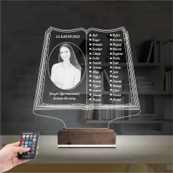 Öğretmenler Günü Hediyesi Fotoğraflı 3D Lamba - Masa Gece Lambası