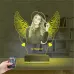 Kalp Melek Sevgiliye Hediye Fotoğraflı 3D Lamba - Masa Gece Lambası