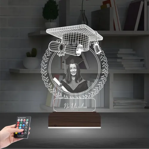 Mezuniyet Hediyesi Öğrenciye Hediye Fotoğraflı 3D Lamba - Ma…