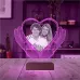 Kalp El Sevgiliye Hediye Fotoğraflı 3D Lamba - Masa Gece Lambası