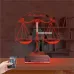 Avukat Hukuk Terazi Kişiye Özel Saatli 3D Lamba - Masa Gece Lambası