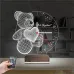 Kalp Ayıcık Kişiye Özel Saatli 3D Lamba - Masa Gece Lambası