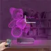 Kalp Ayıcık Kişiye Özel Saatli 3D Lamba - Masa Gece Lambası