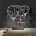 Balon Kuş Kişiye Özel Saatli 3D Lamba - Masa Gece Lambası