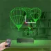 Balon Kuş Kişiye Özel Saatli 3D Lamba - Masa Gece Lambası