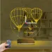 Balon Kuş Kişiye Özel Saatli 3D Lamba - Masa Gece Lambası