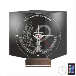 Eczane Eczacı Hediye Kişiye Özel Saatli 3D Lamba - Masa Gece Lambası