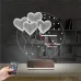 Kalp Sevgiliye Hediye V1 Kişiye Özel Saatli 3D Lamba - Masa Gece Lambası