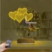 Kalp Sevgiliye Hediye V1 Kişiye Özel Saatli 3D Lamba - Masa Gece Lambası