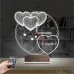 Kalp Sevgiliye Hediye V2 Kişiye Özel Saatli 3D Lamba - Masa Gece Lambası