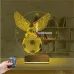 Kartal Futbol Taraftar Kişiye Özel Saatli 3D Lamba - Masa Gece Lambası