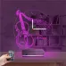 Keman Müzik Nota V1 Kişiye Özel Saatli 3D Lamba - Masa Gece Lambası