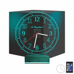 Klasik Tasarım Kişiye Özel Saatli 3D Lamba - Masa Gece Lambası