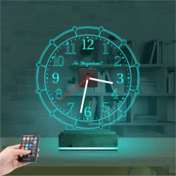 Klasik Tasarım Kişiye Özel Saatli 3D Lamba - Masa Gece Lambası