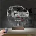 Mercedes Araba Kişiye Özel Saatli 3D Lamba - Masa Gece Lambası