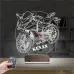 Motorsiklet Motor V2 Kişiye Özel Saatli 3D Lamba - Masa Gece Lambası