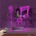 Müzik Nota Mikrofon Kişiye Özel Saatli 3D Lamba - Masa Gece Lambası