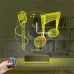 Müzik Nota Mikrofon Kişiye Özel Saatli 3D Lamba - Masa Gece Lambası