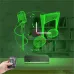 Müzik Nota Mikrofon Kişiye Özel Saatli 3D Lamba - Masa Gece Lambası