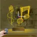 Müzik Nota Mikrofon Kişiye Özel Saatli 3D Lamba - Masa Gece Lambası
