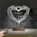 Sevgiliye Hediye Kalp V1 Kişiye Özel Saatli 3D Lamba - Masa Gece Lambası