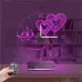 Sevgiliye Hediye Kalp Baykuş Kişiye Özel Saatli 3D Lamba - Masa Gece Lambası