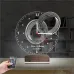 Sevgiliye Hediye Yüzük Alyans Yıldönümü Kişiye Özel Saatli 3D Lamba - Masa Gece Lambası