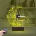 Ay Dede Çocuk Odası Hediye Kişiye Özel Saatli 3D Lamba - Masa Gece Lambası