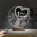 Sevgiliye Hediye Kalp Tasarım Kişiye Özel Saatli 3D Lamba - Masa Gece Lambası