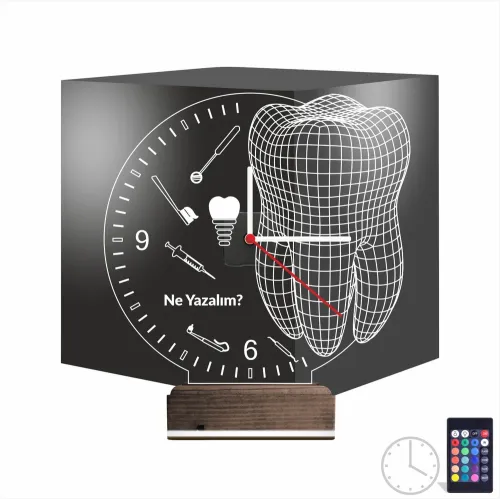 Smile Diş Doktoru Dentist İmplant Kişiye Özel Saatli 3D Lamb…