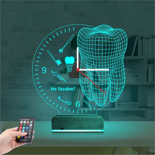 Smile Diş Doktoru Dentist İmplant Kişiye Özel Saatli 3D Lamb…