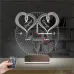 Sevgiliye Hediye Kalp Sonsuzluk Yıldönümü V5 Kişiye Özel Saatli 3D Lamba - Masa Gece Lambası