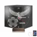 Kara Kartal Futbol Topu Taraftar Kişiye Özel Saatli 3D Lamba - Masa Gece Lambası