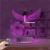 Kara Kartal Futbol Topu Taraftar Kişiye Özel Saatli 3D Lamba - Masa Gece Lambası