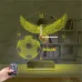 Kara Kartal Futbol Topu Taraftar Kişiye Özel Saatli 3D Lamba - Masa Gece Lambası