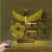 Kara Kartal Futbol Topu Taraftar Kişiye Özel Saatli 3D Lamba - Masa Gece Lambası