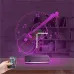 Keman Müzik Nota V2 Kişiye Özel Saatli 3D Lamba - Masa Gece Lambası