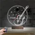 Klasik Gitar Müzik Müzisyen Kişiye Özel Saatli 3D Lamba - Masa Gece Lambası