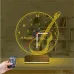 Klasik Gitar Müzik Müzisyen Kişiye Özel Saatli 3D Lamba - Masa Gece Lambası