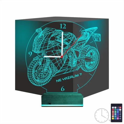 Motor Motorsiklet Motorcu Hediye Kişiye Özel Saatli 3D Lamba…
