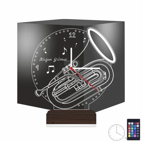 Baritone Enstrüman Müzik Nota Kişiye Özel Saatli 3D Lamba - …